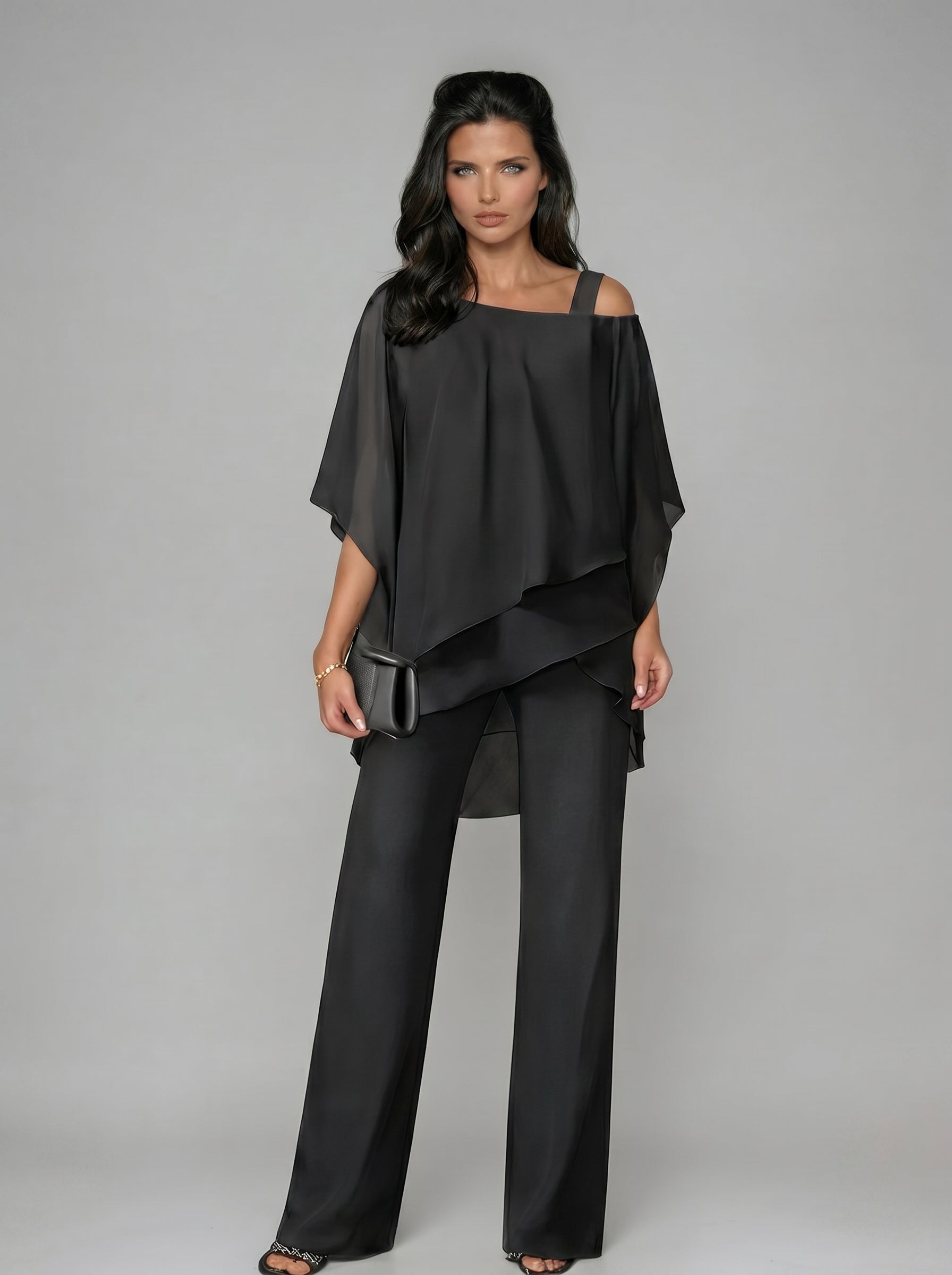 Leticia™ - Conjunto de Gala en Capas y Pantalón Palazzo