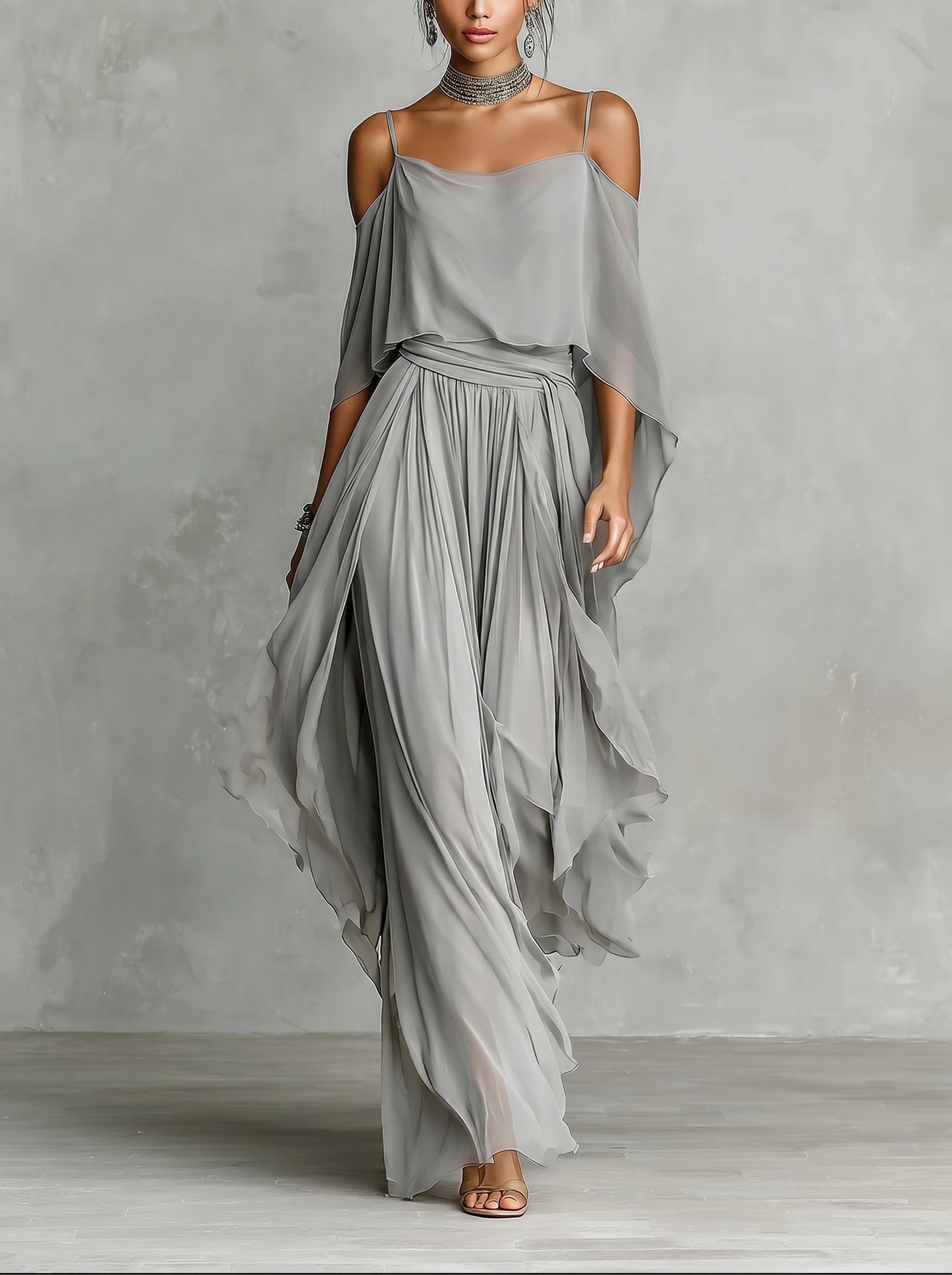 Isabela™ - Conjunto de Gala en Chiffon y Escote Bardot