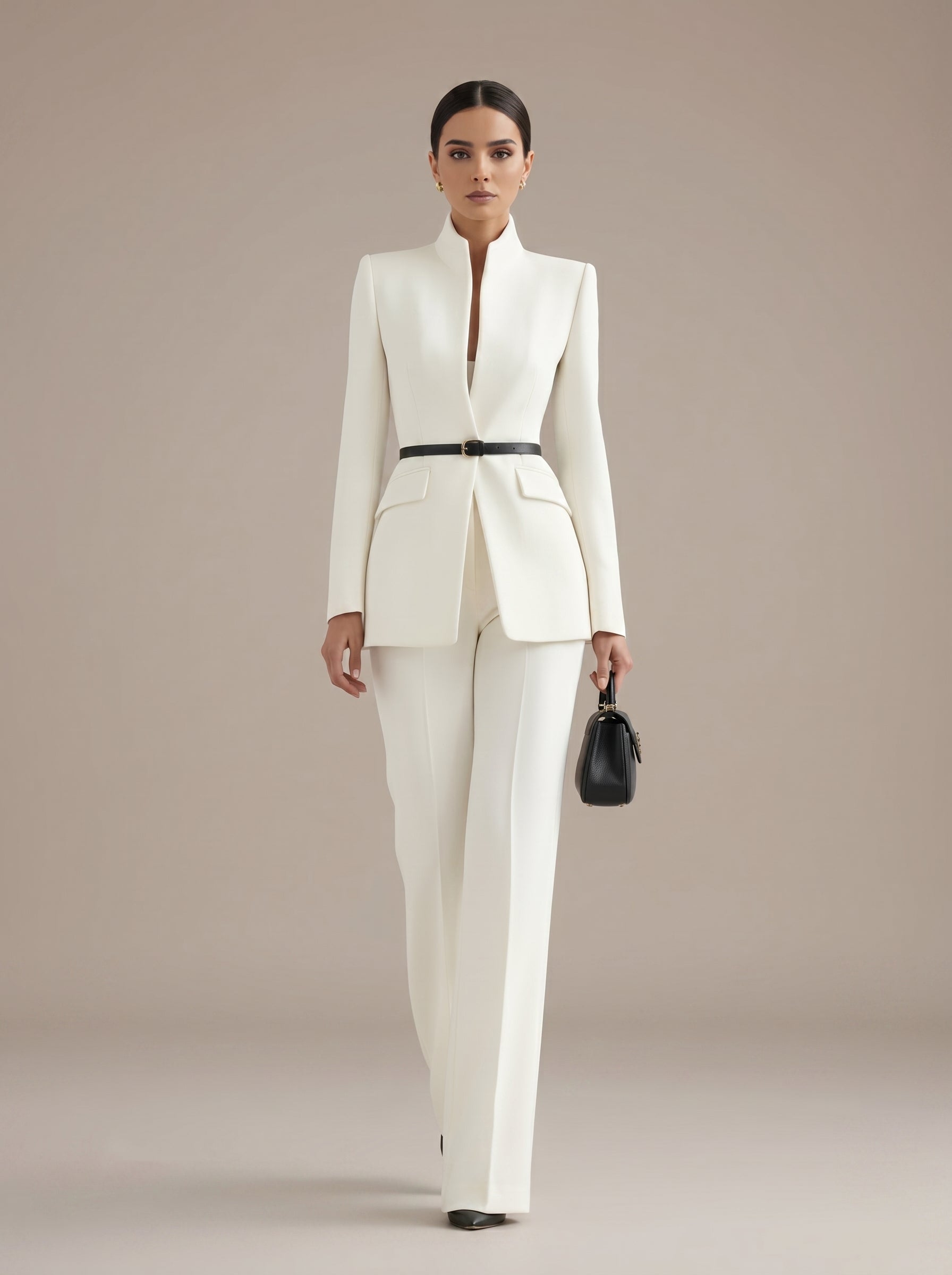 Gia™ - Traje Sastre de Blazer Estructurada y Palazzo