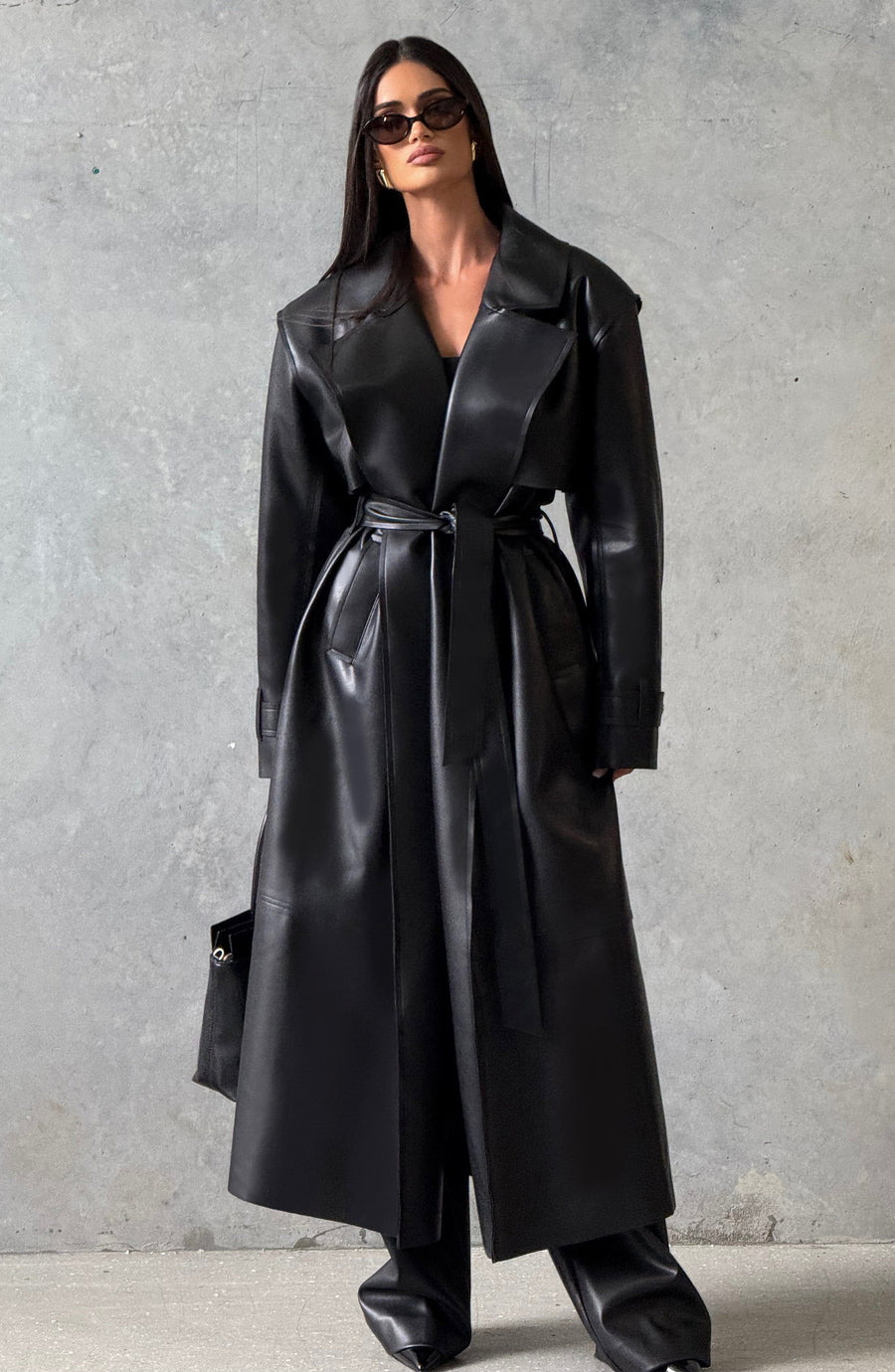 Sofía™ - Gabardina de Piel Sintética