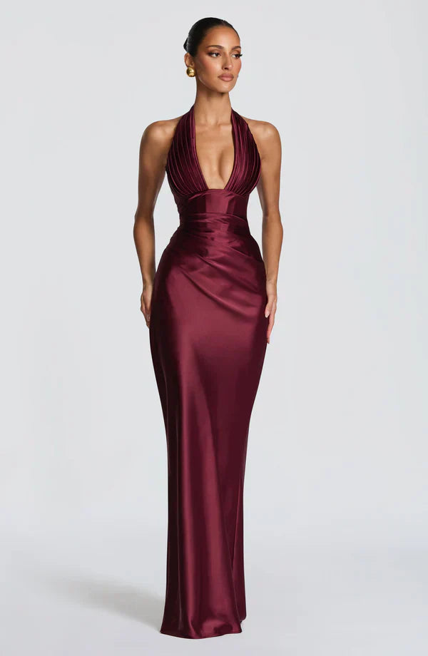 Gala™ - Vestido Maxi de Silueta Esculpida en Satén