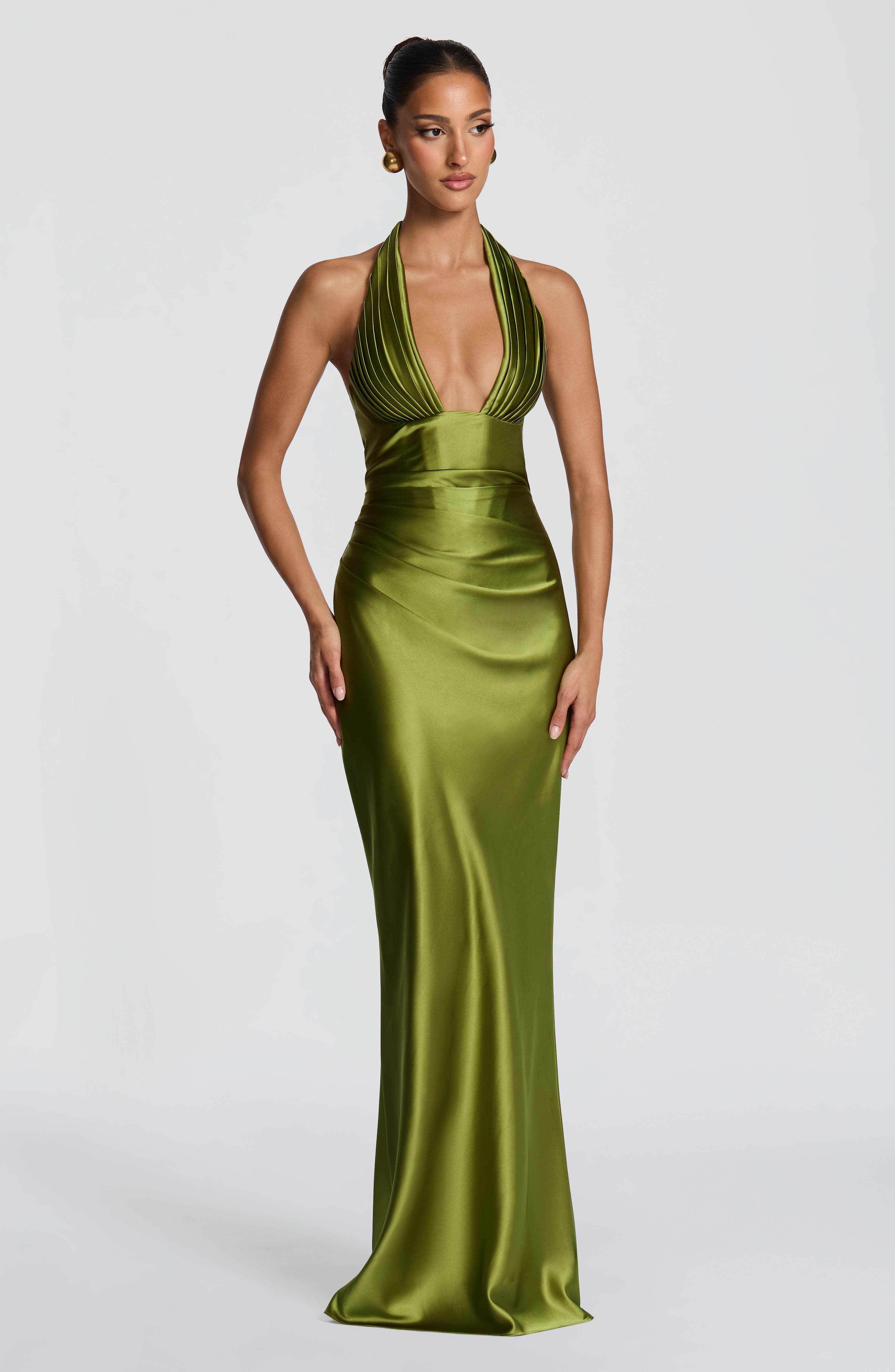 Gala™ - Vestido Maxi de Silueta Esculpida en Satén