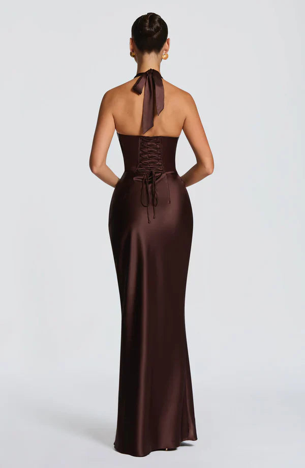 Gala™ - Vestido Maxi de Silueta Esculpida en Satén