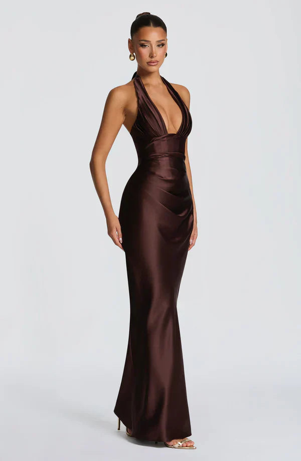 Gala™ - Vestido Maxi de Silueta Esculpida en Satén