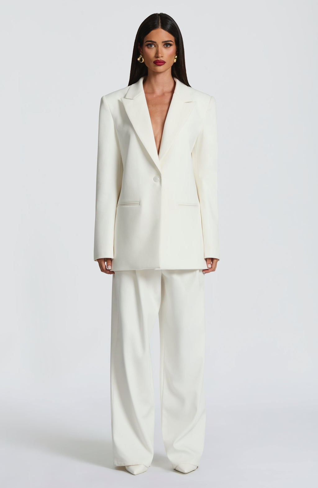 Ana™ - Blazer Sastre en Marfil de Corte Boxy