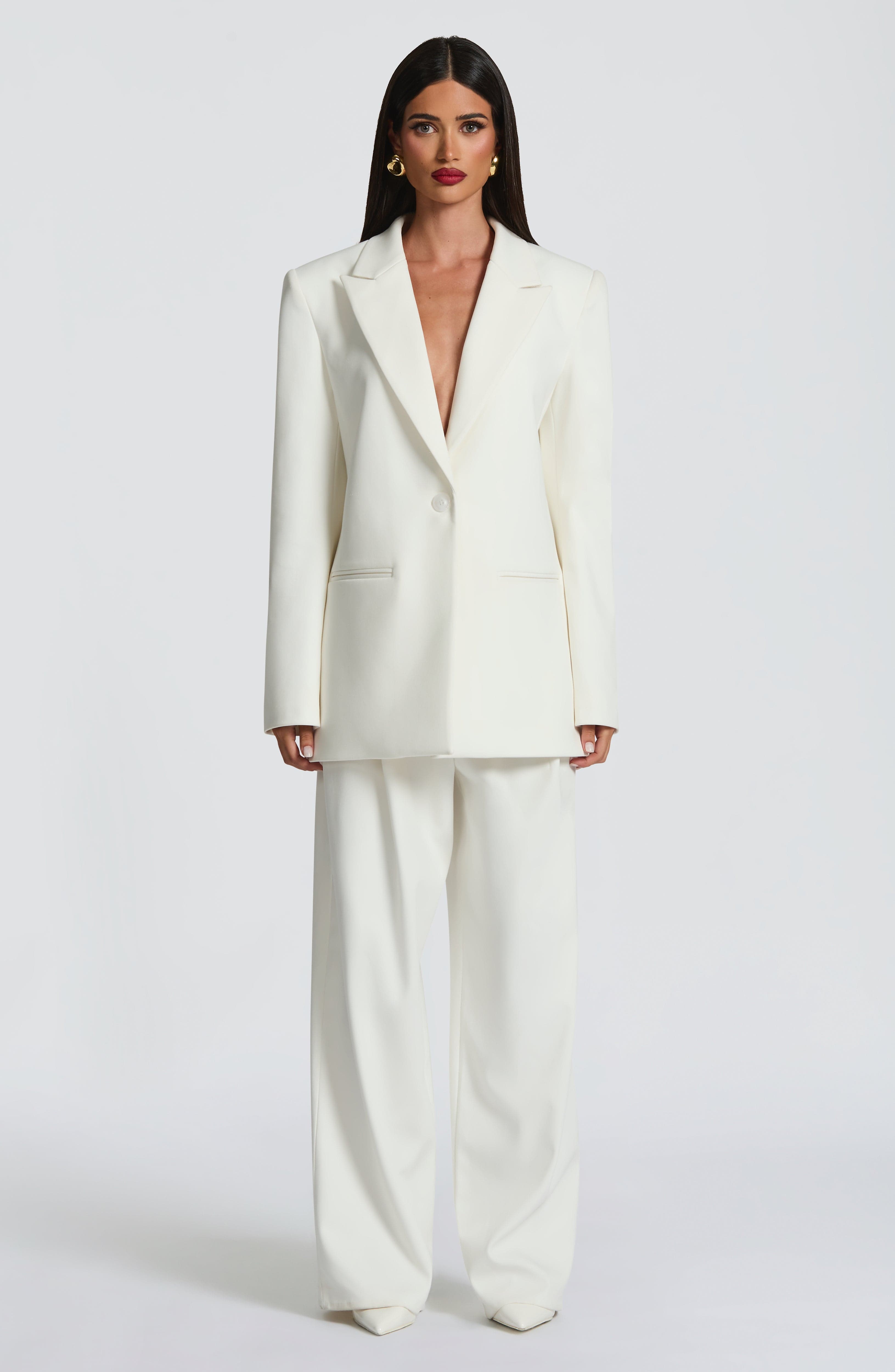 Ana™ - Blazer Sastre en Marfil de Corte Boxy