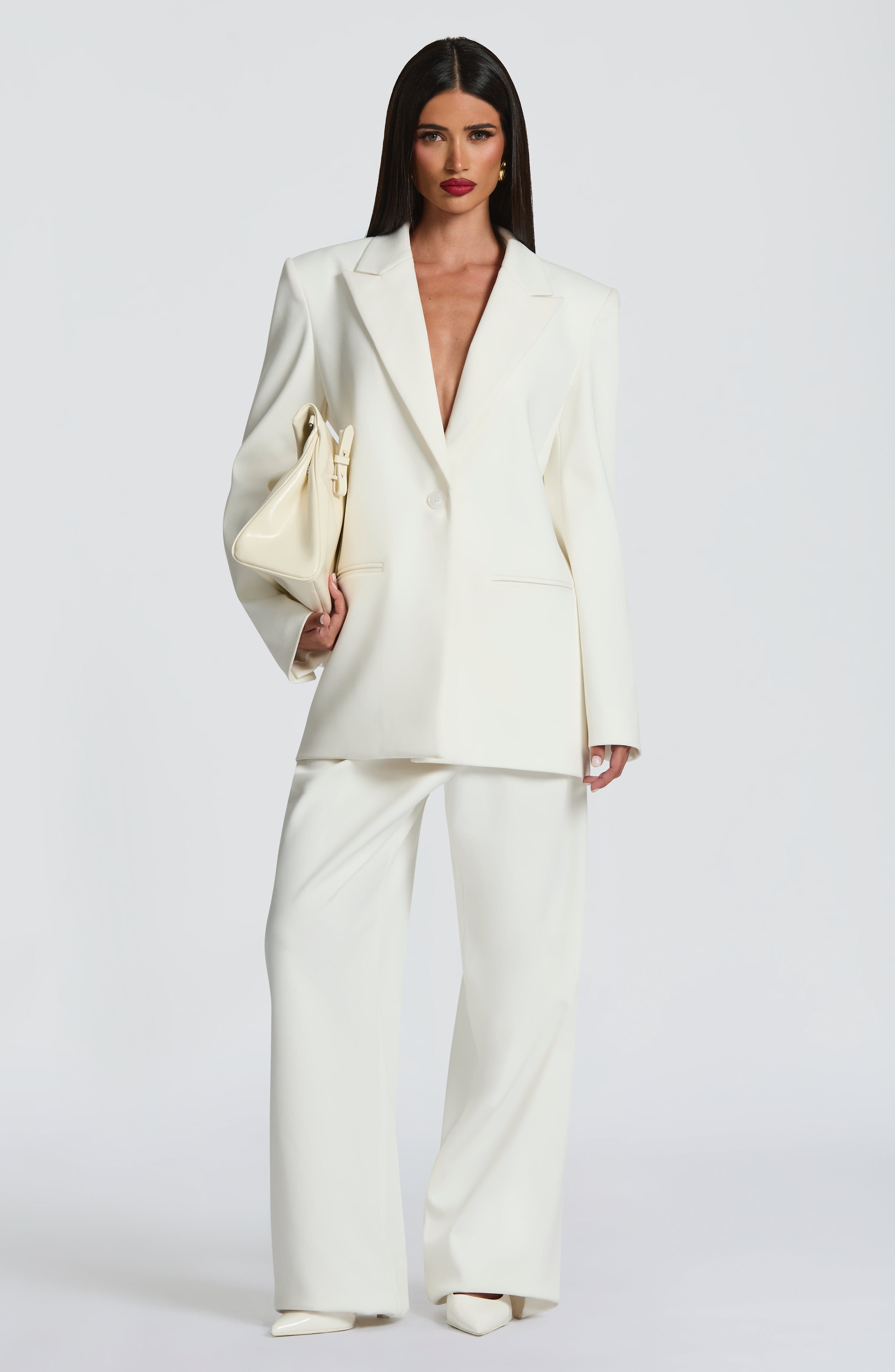 Ana™ - Blazer Sastre en Marfil de Corte Boxy