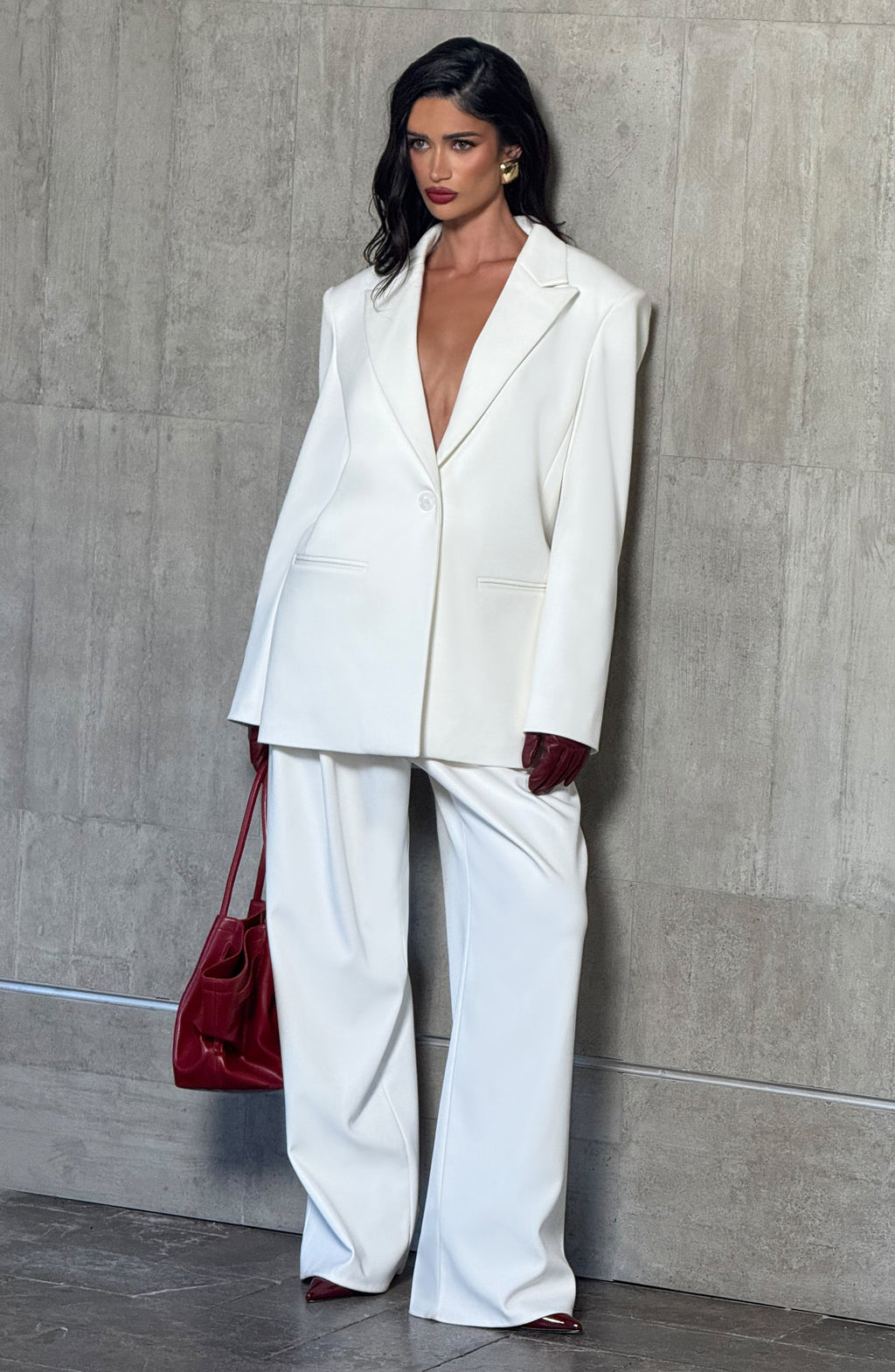 Ana™ - Blazer Sastre en Marfil de Corte Boxy
