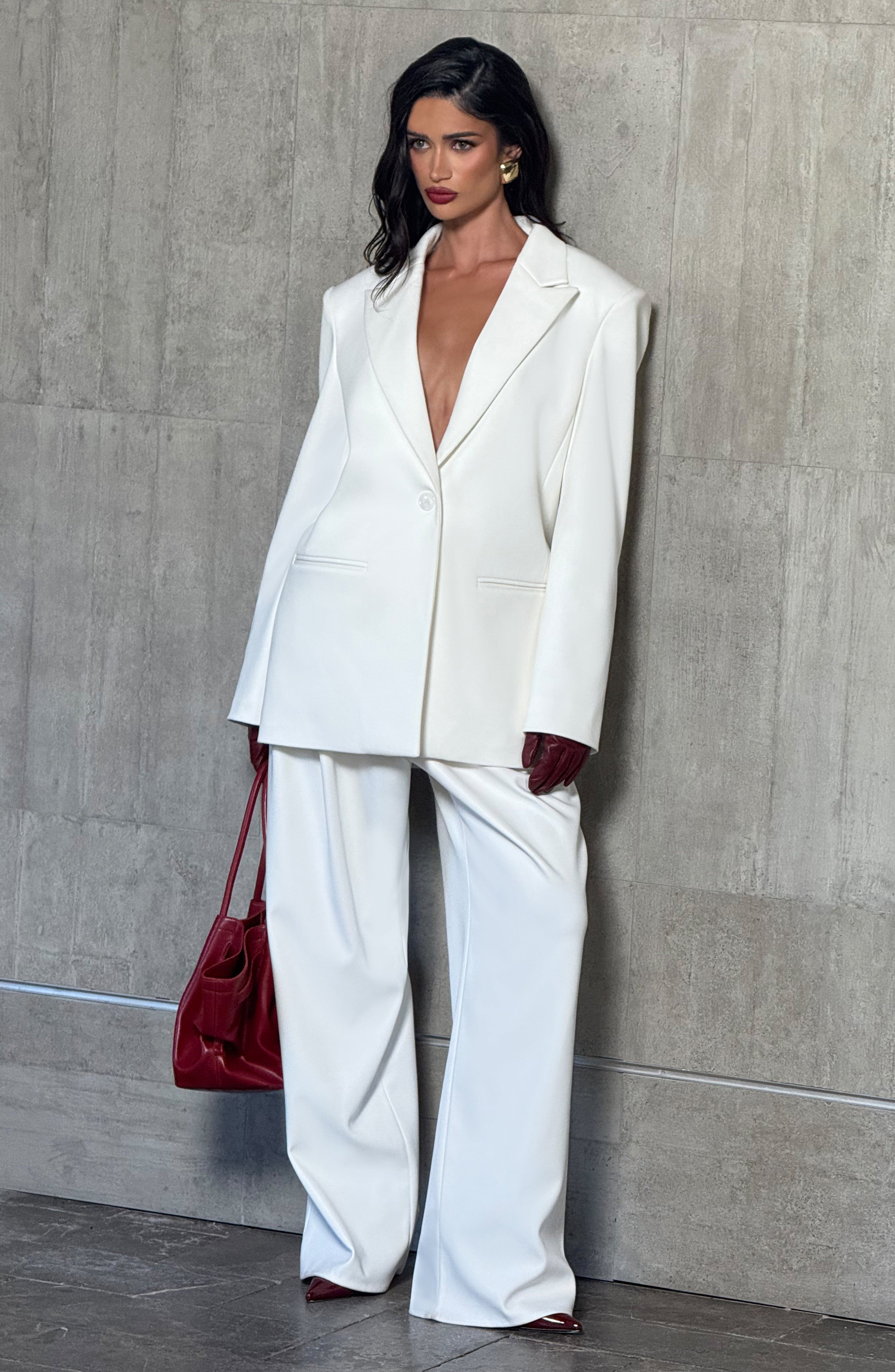 Ana™ - Blazer Sastre en Marfil de Corte Boxy