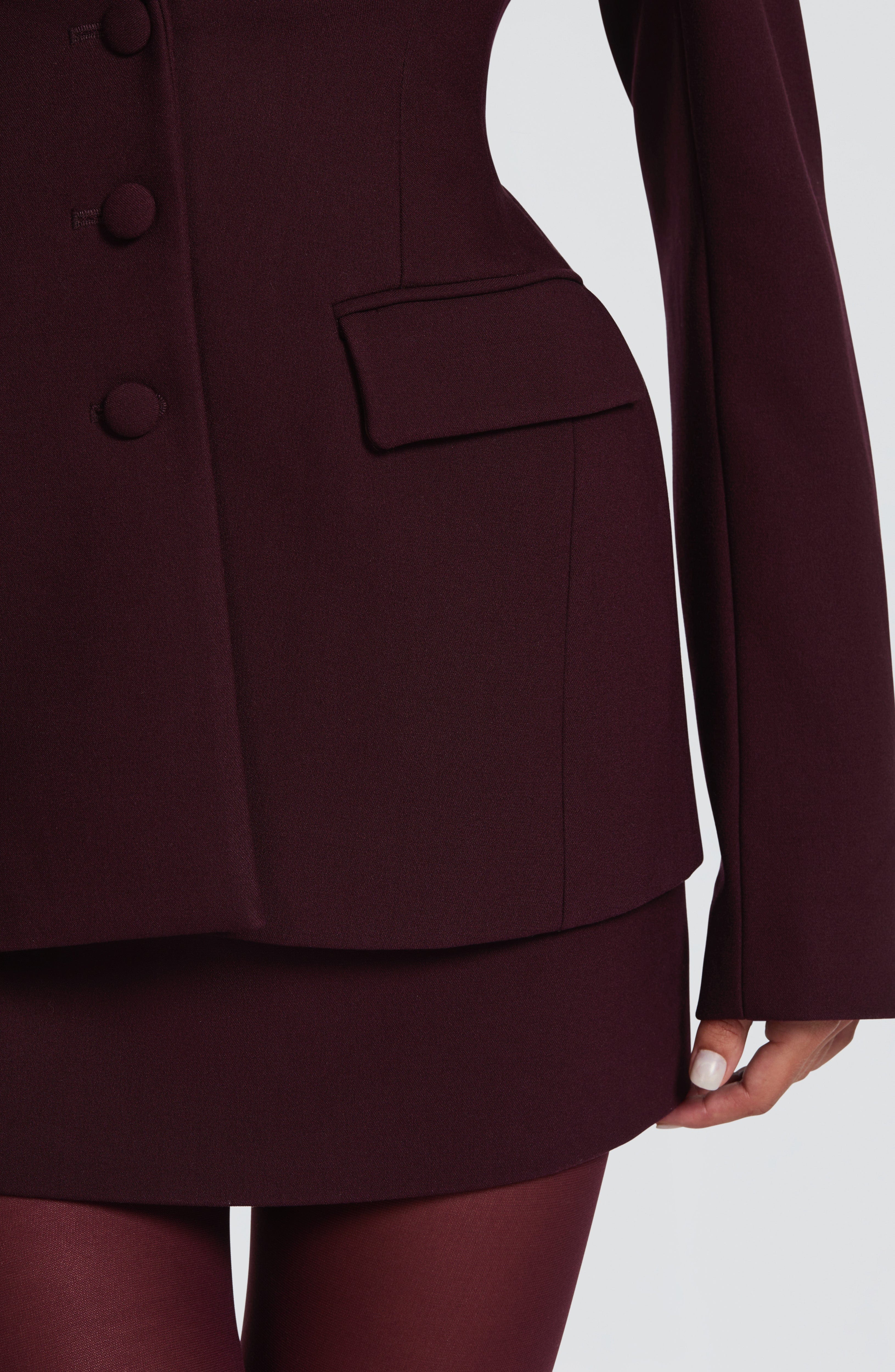 Claudia™ - Blazer Sastre en Tono Ciruela