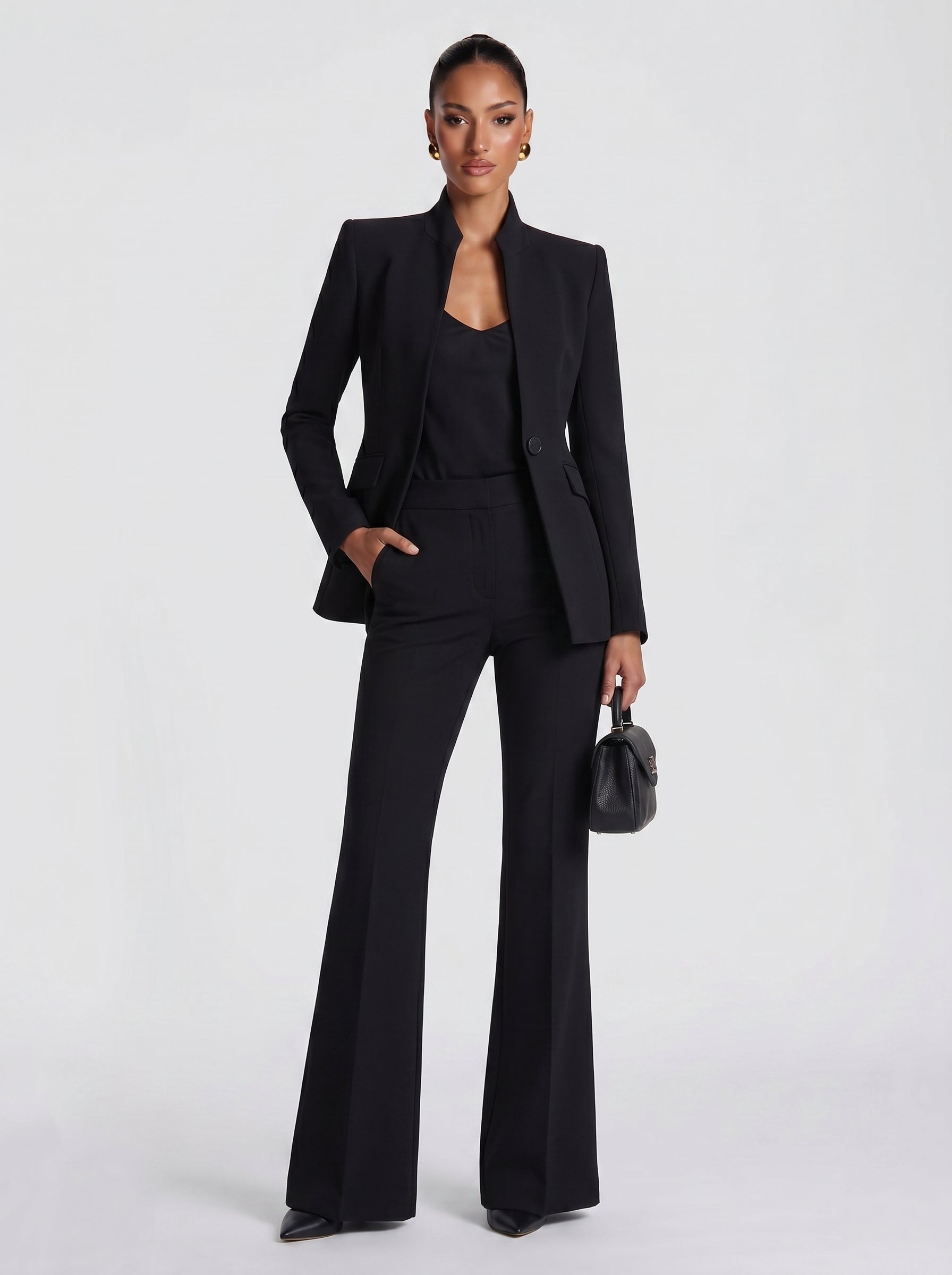Gia™ - Traje Sastre de Blazer Estructurada y Palazzo
