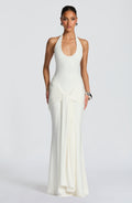 Camila™ - Vestido de Gala Marfil en Jersey de Lujo